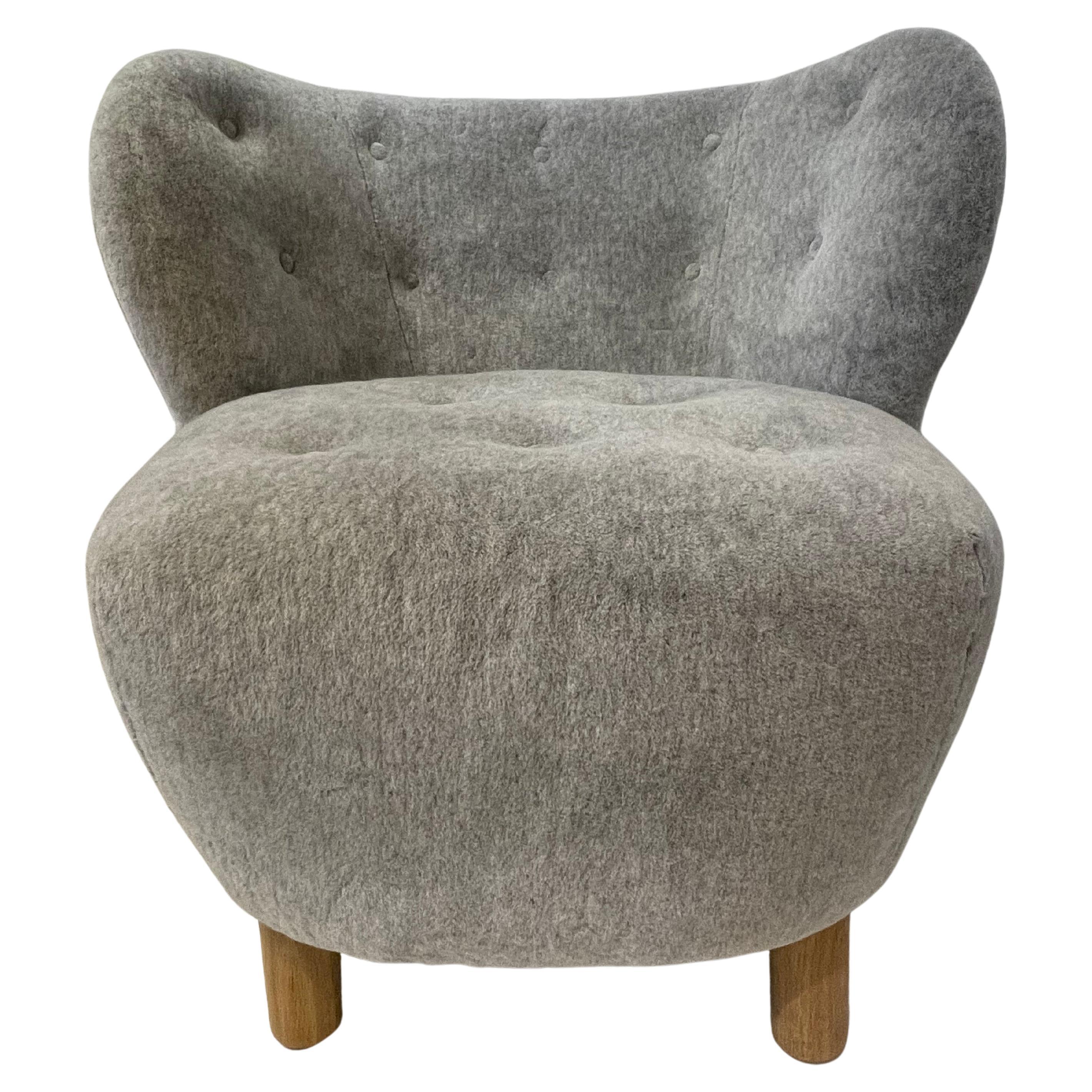 "Oslo" Silk and Mohair Chair, Custom MLB Design For Sale
