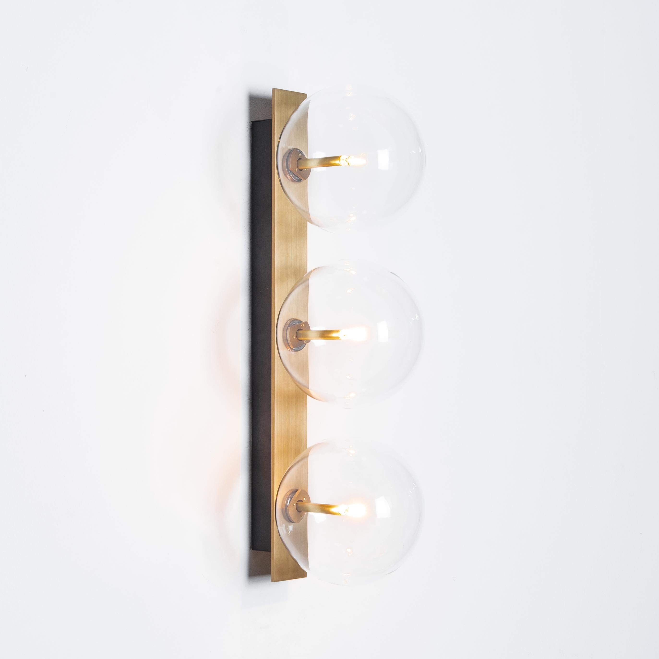 Modern Oslo Triple Brass Wall Sconce by Schwung For Sale