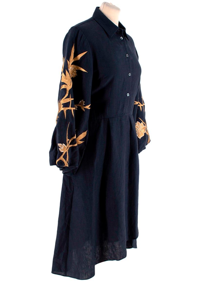black and multi harvana embroidered dress
