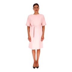 Osman Belted Crepe Knee-Length Dress