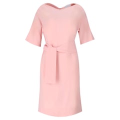 Osman Belted Crepe Knee-Length Dress