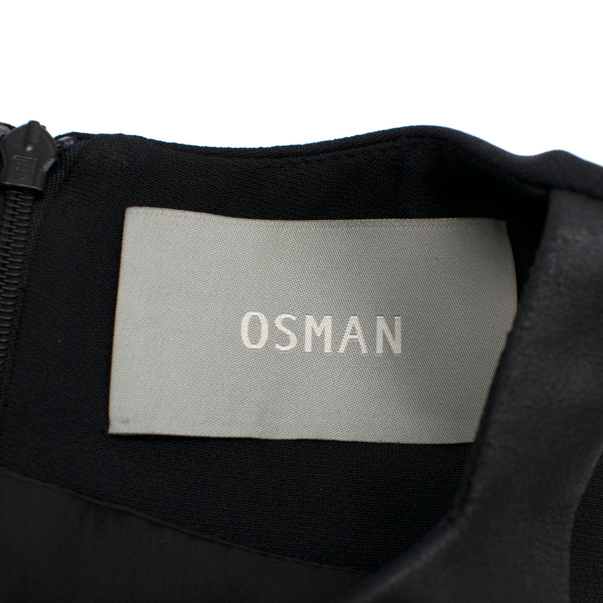 Osman Black Long Dress with Leather Collar estimated SIZE XS-S 2