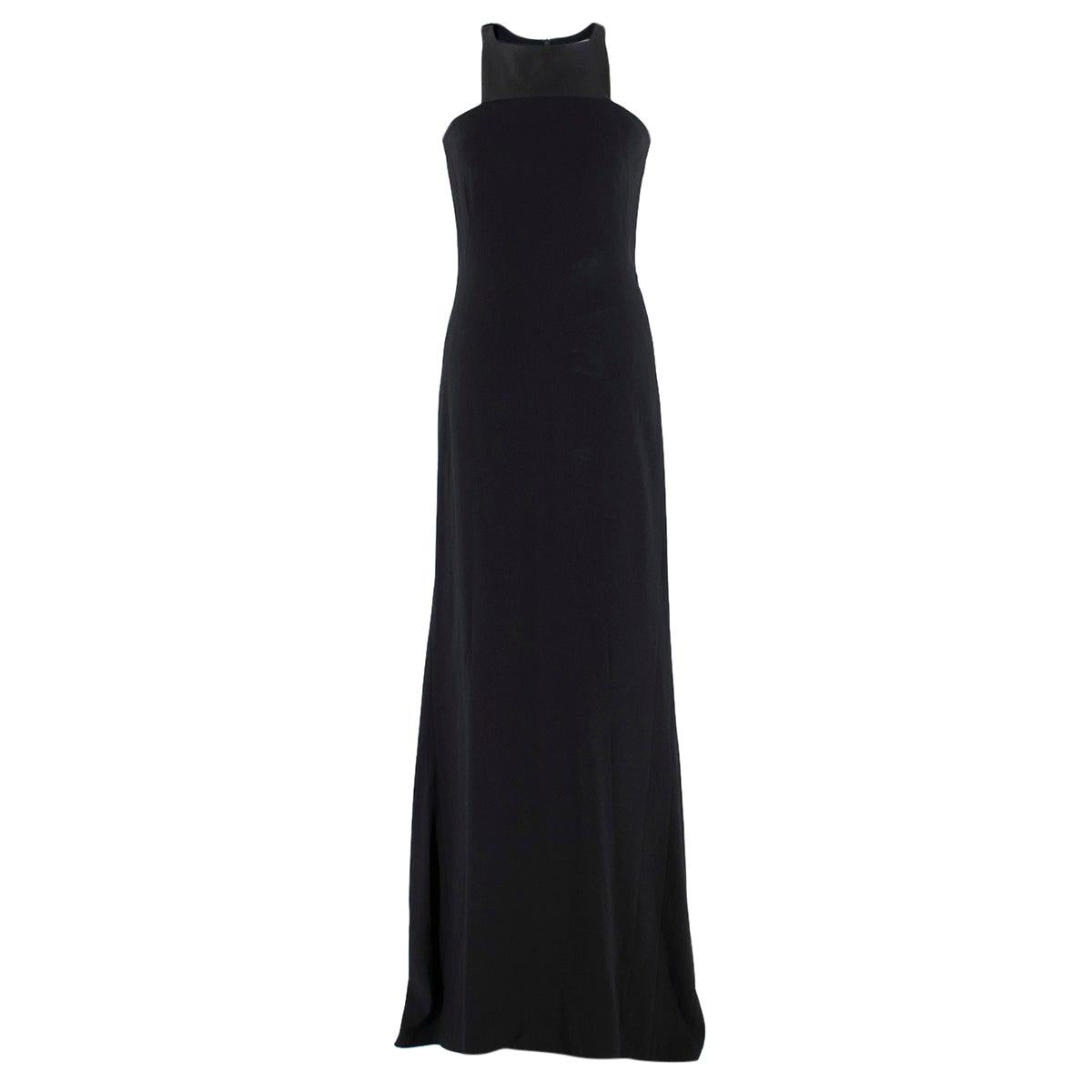 Osman Black Long Dress with Leather Collar estimated SIZE XS-S