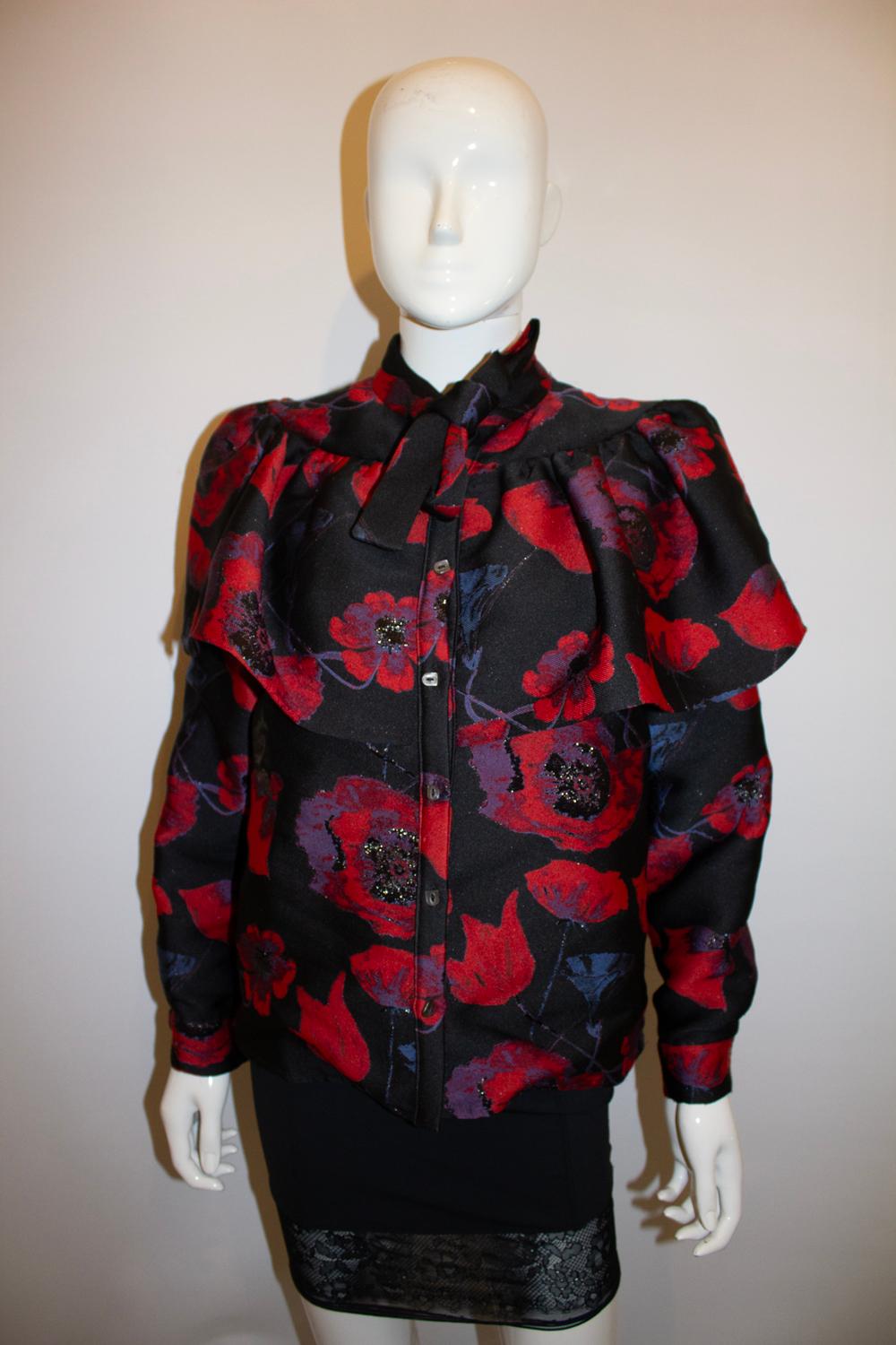 Osman London Top mit Mohnblumendruck im Angebot 3