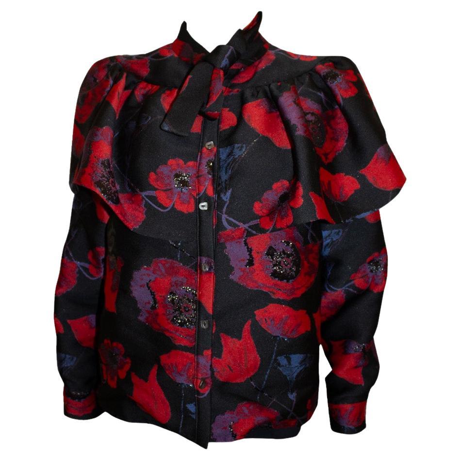 Osman London Poppy Print Top