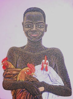 Fowl Guardian - Painting, Acrylic on canvas