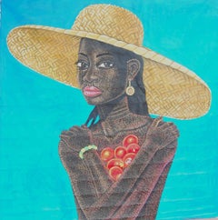 Market Maiden - Painting, Acrylic on canvas