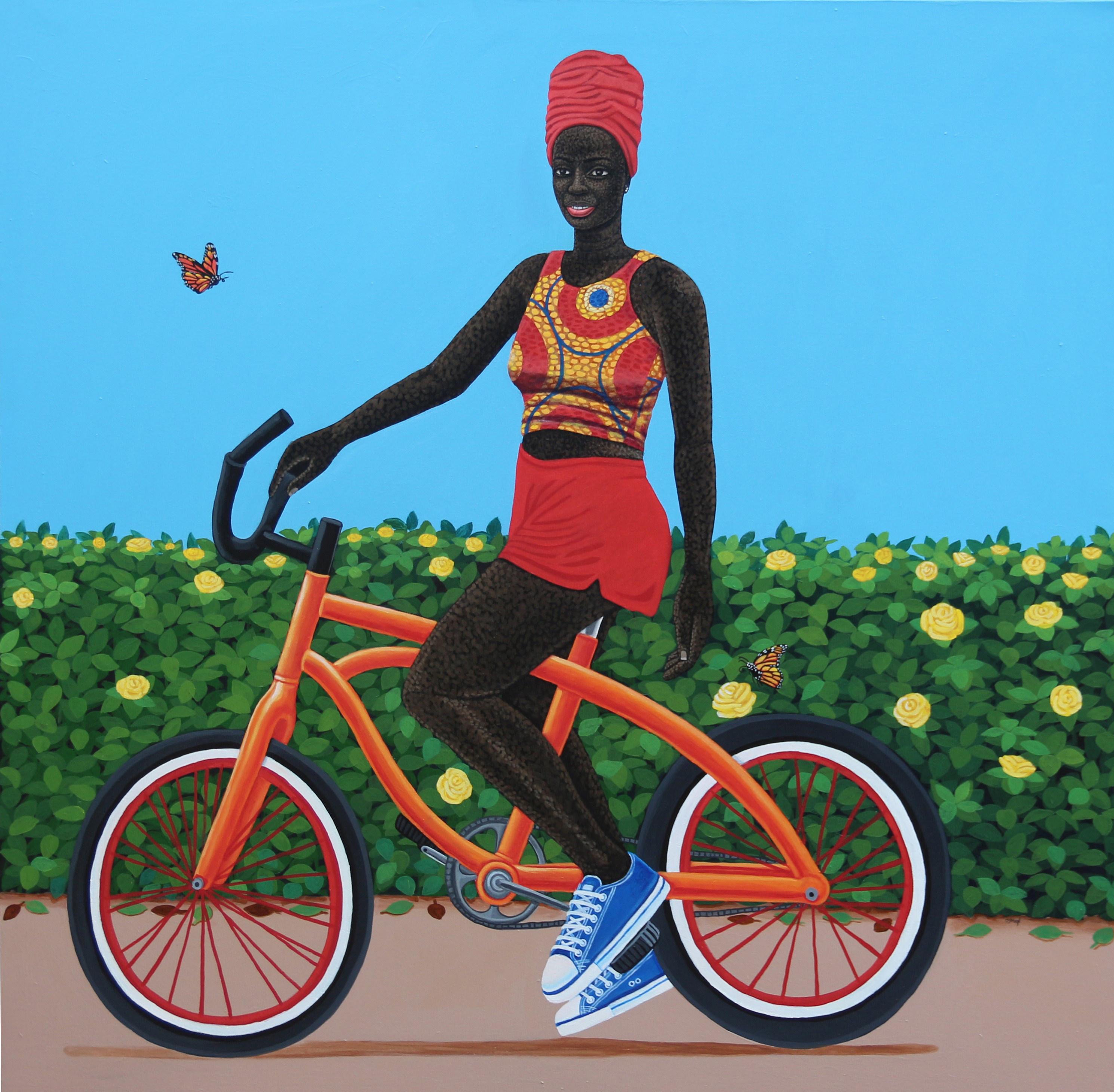 Osman Salifu Portrait Painting – Ride - Gemälde, Acryl auf Leinwand