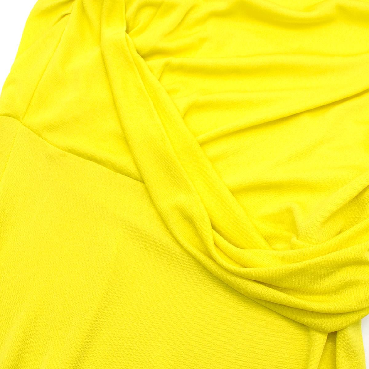 Osman Yellow Draped High Neck Gown  estimated SIZE XS 1