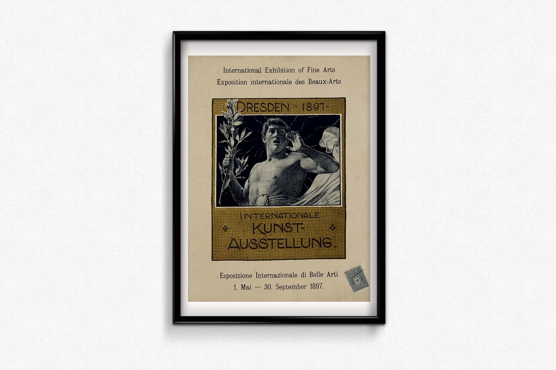 Affiche originale de 1897 pour l'Internationale Kunst Ausstellung de Dresde en vente 2