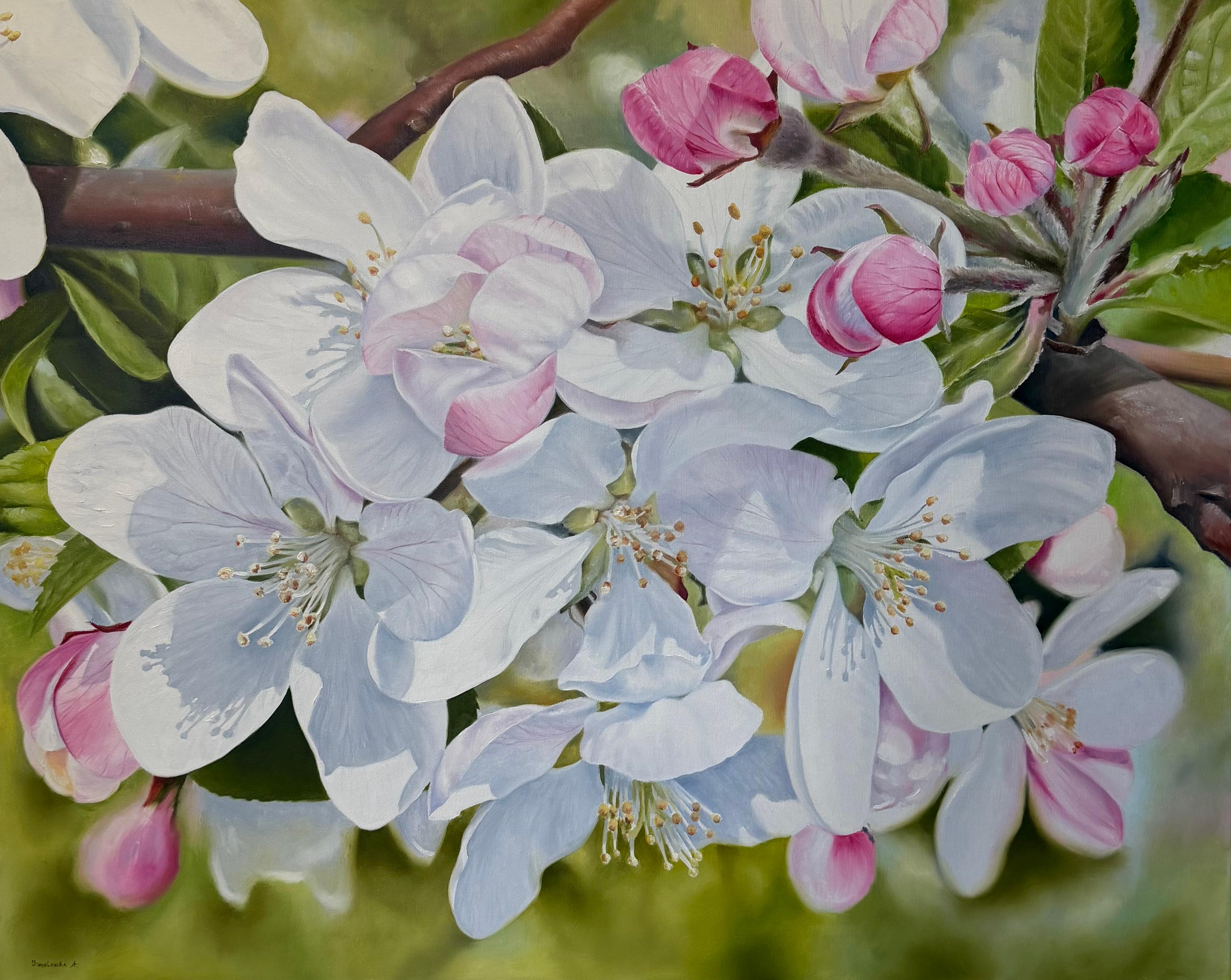 Osmolovska Anastasiia Landscape Painting - Apple blossom