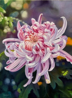 Chrysanthemum, Hyperrealist Still Life Painting, Oil on Canvas, 2026