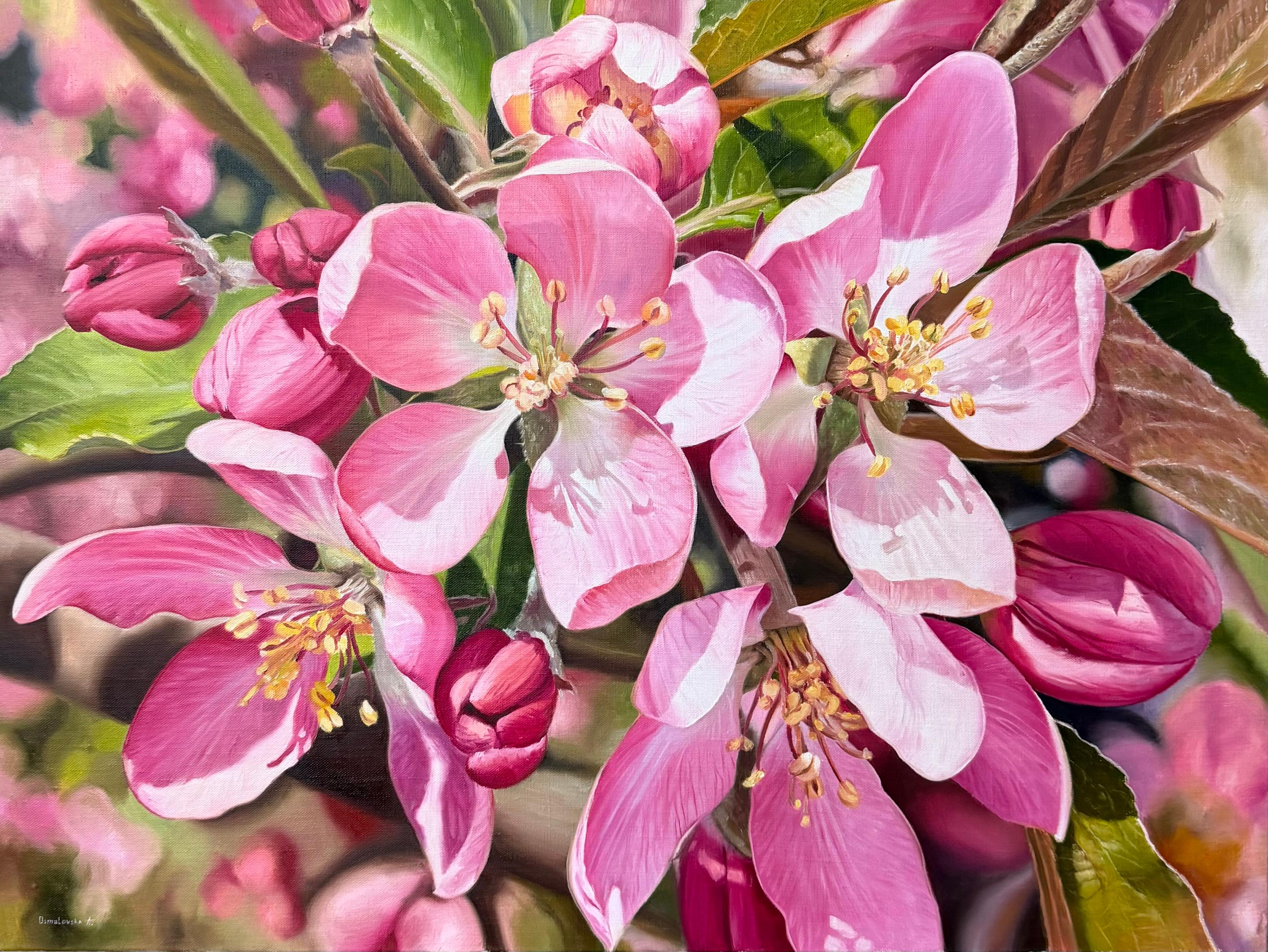 Osmolovska Anastasiia Landscape Painting - Crabapple blossom
