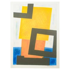 Osmund Hansen. Abstract composition. Color lithograph on paper, 1960s