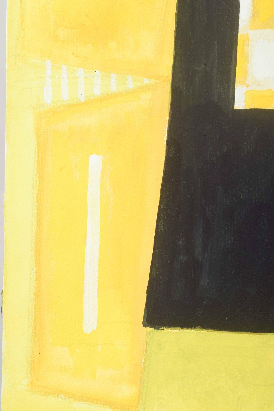 Moderne Osmund Hansen Composition abstraite. Gouache sur papier. 1960s en vente