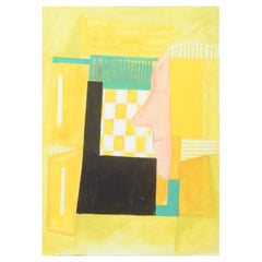 Osmund Hansen Composition abstraite. Gouache sur papier. 1960s