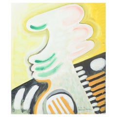 Hansen. Composition abstraite. Gouache sur papier. Daté de 1976