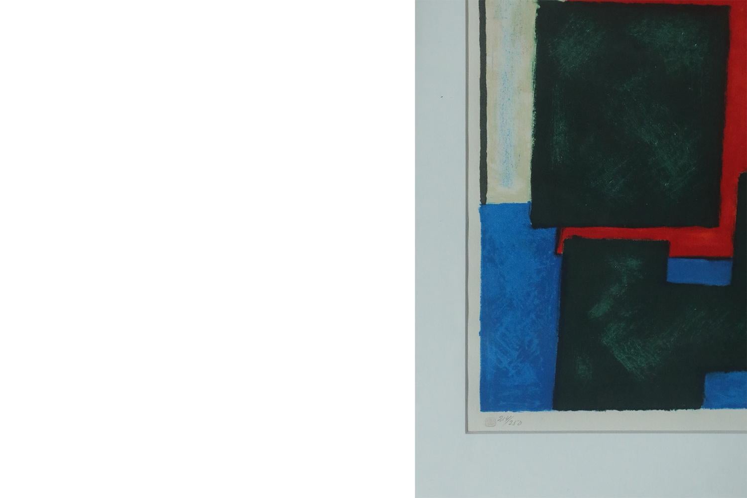 Danish Osmund Hansen, Composition, 1980s, Color Lithograph, Framed For Sale