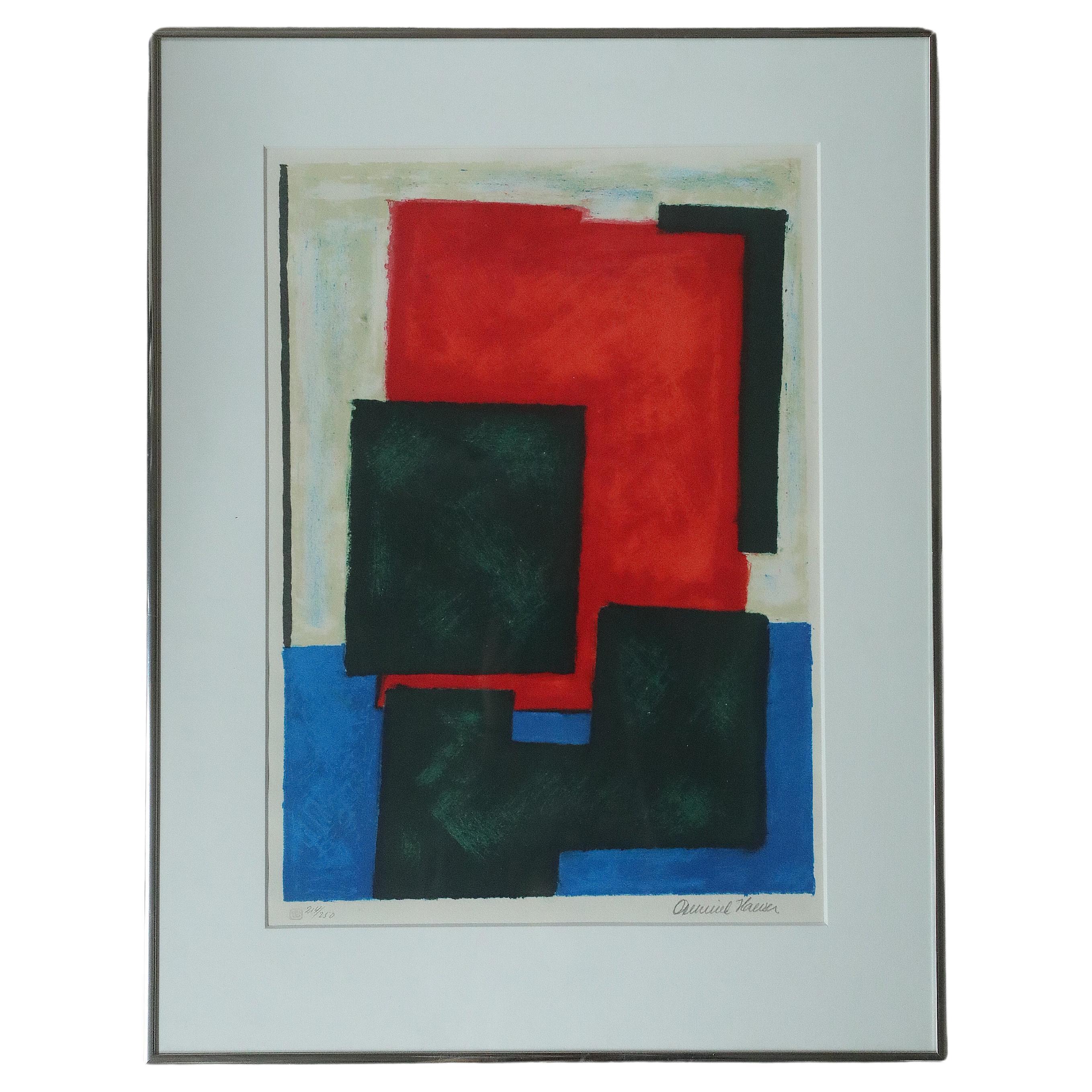 Osmund Hansen, Composition, 1980s, Color Lithograph, Framed For Sale