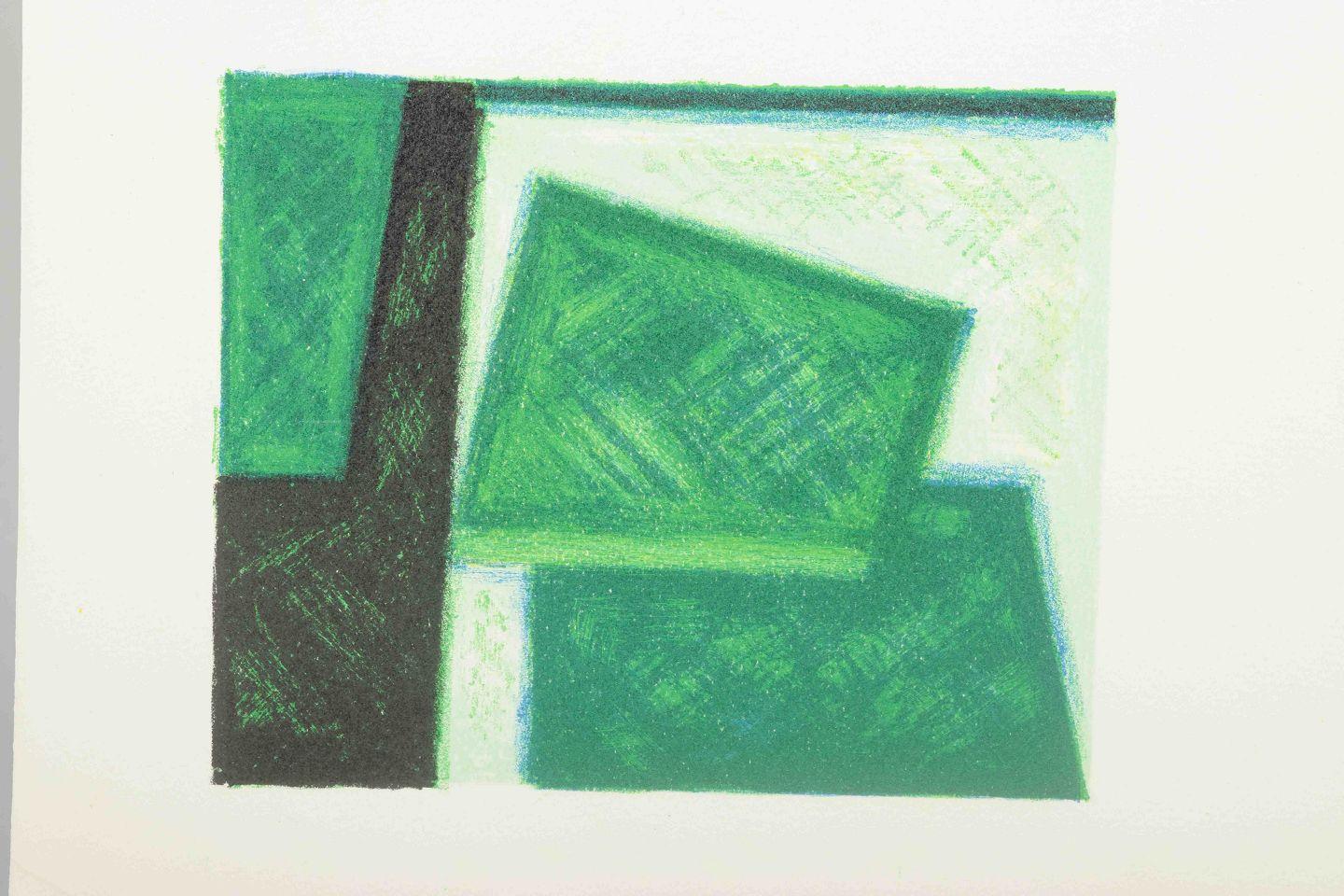 Moderne Hansen. Composition avec six champs de couleur. Lithographie couleur sur papier. en vente