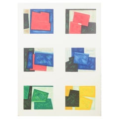 Osmund Hansen. Composition with six color fields. Color lithograph on paper.