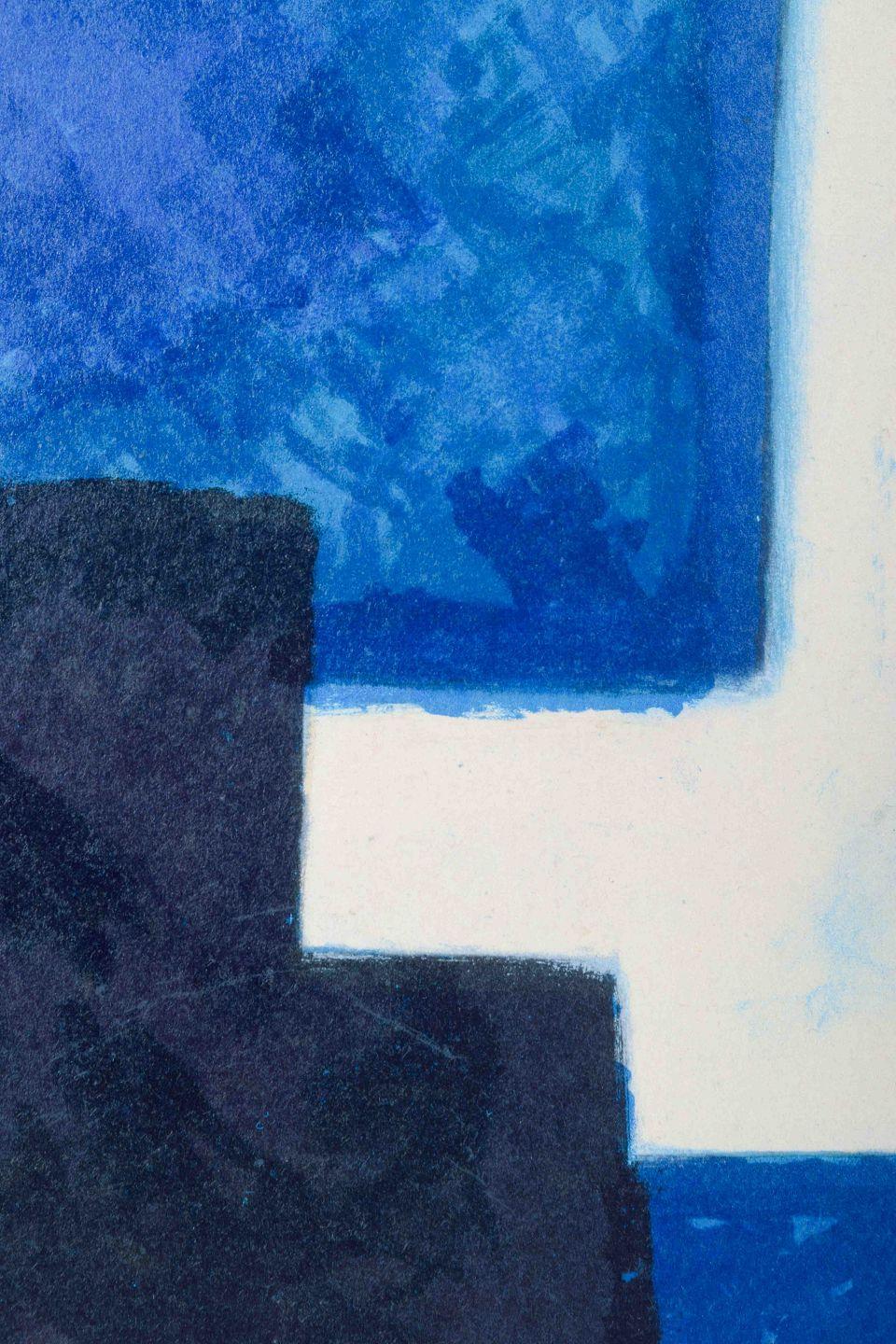Moderne Hansen. Lithographie expressive aux formes géométriques. 1960s en vente