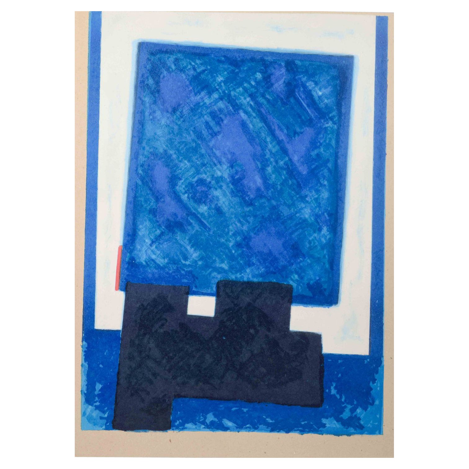 Osmund Hansen. Expressive lithograph with geometric forms. 1960s
