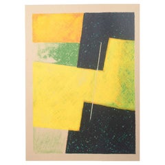 Osmund Hansen. Lithograph with geometric forms in yellow, green, and black.