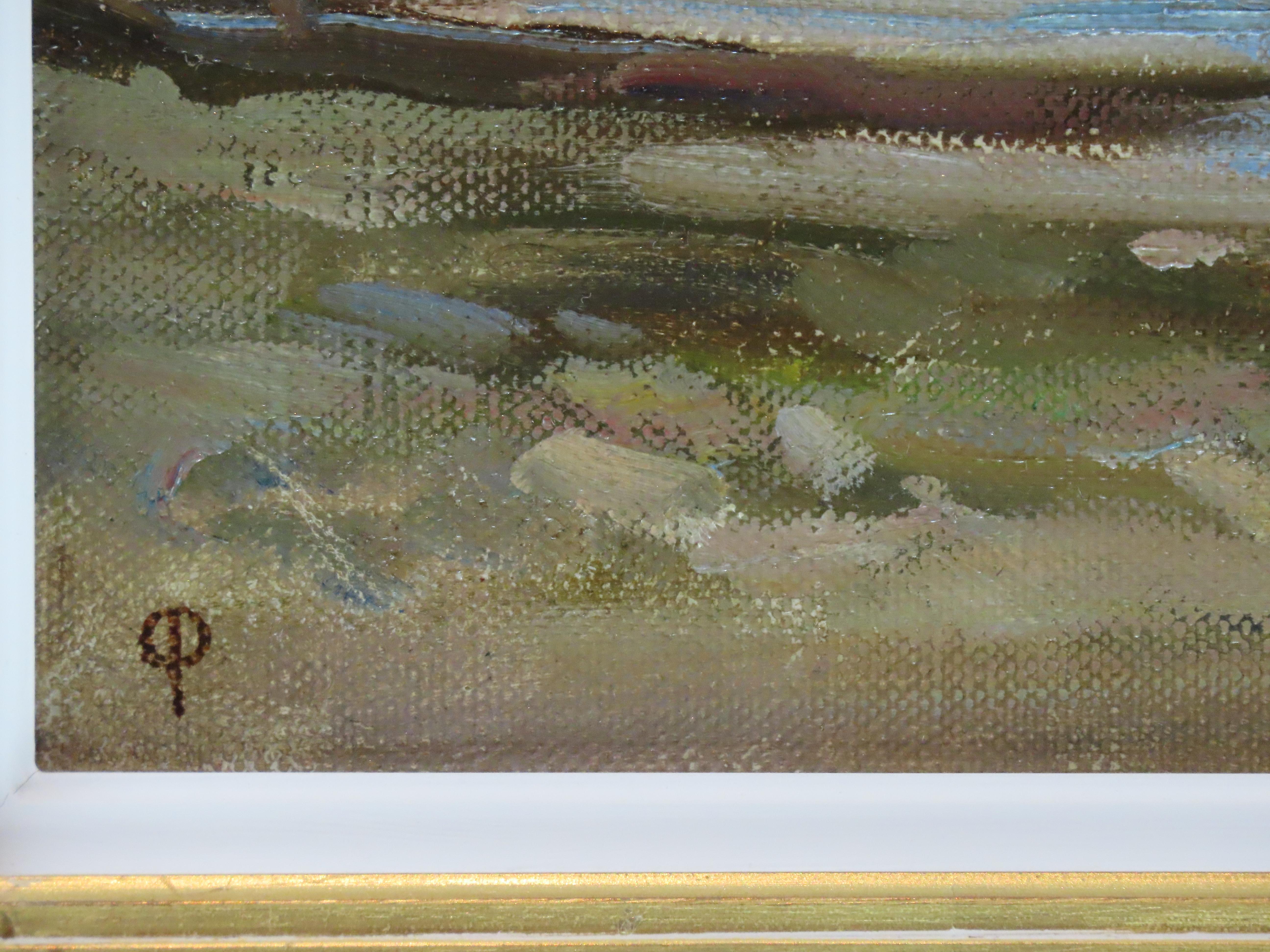 Huile originale sur toile. Osmund Pittman, I+I. 