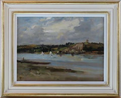 Original Oil on Canvas. Osmund Pittman, R.O.I. "Sailing Boats in an Estuary"