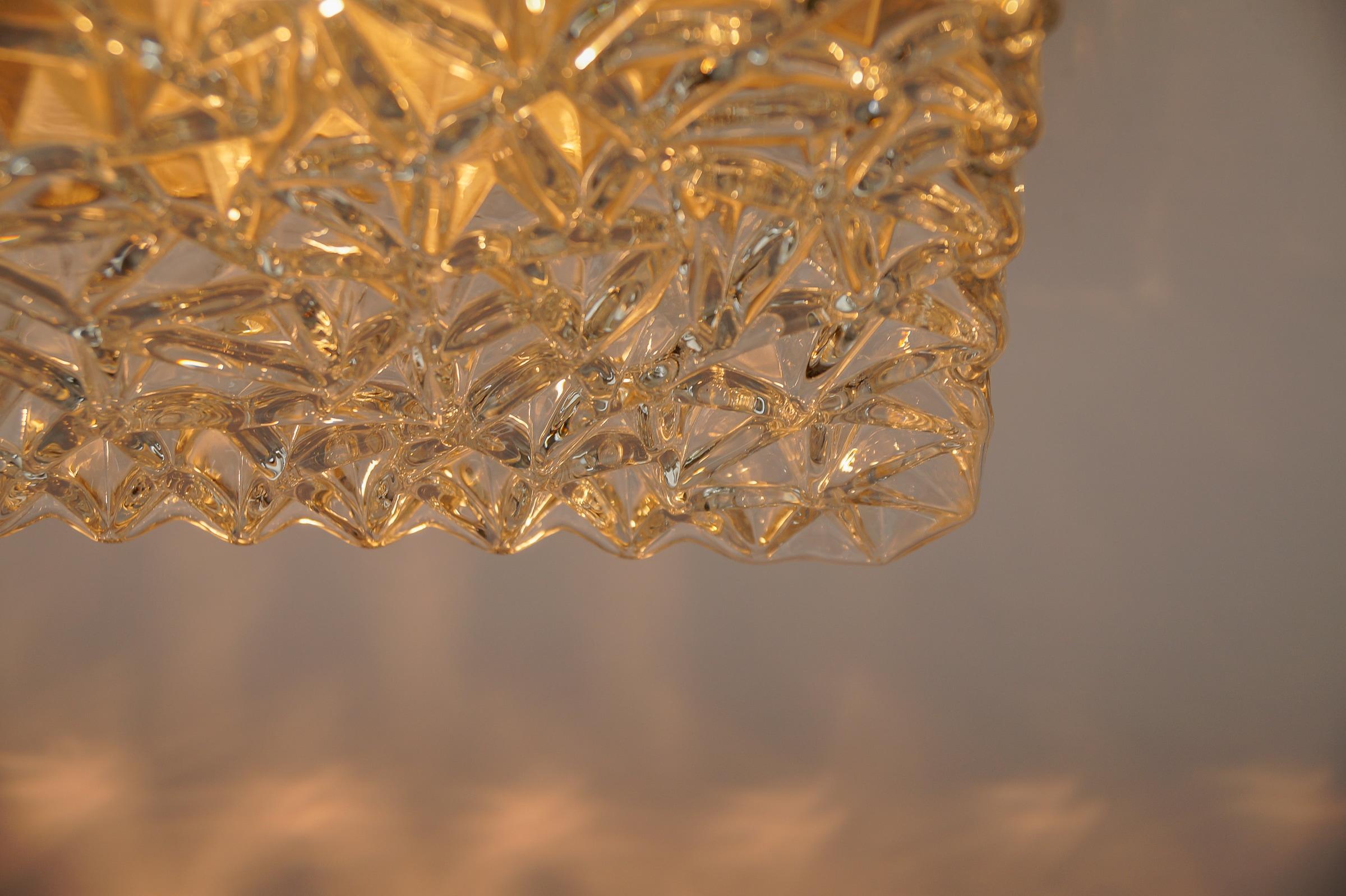 Lampe encastrée ou applique en verre 3D transparent OSOH BUR, Allemagne, années 1960 en vente 4