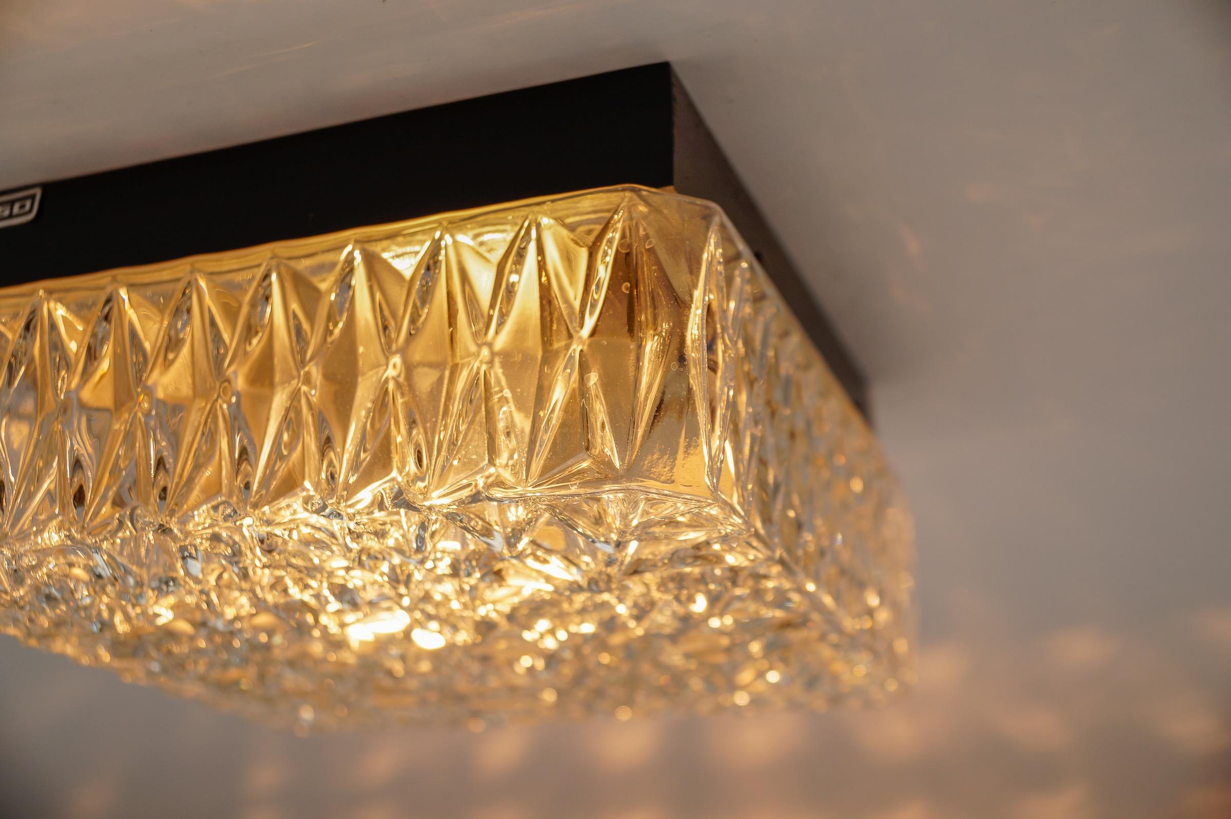 Lampe encastrée ou applique en verre 3D transparent OSOH BUR, Allemagne, années 1960 en vente 5