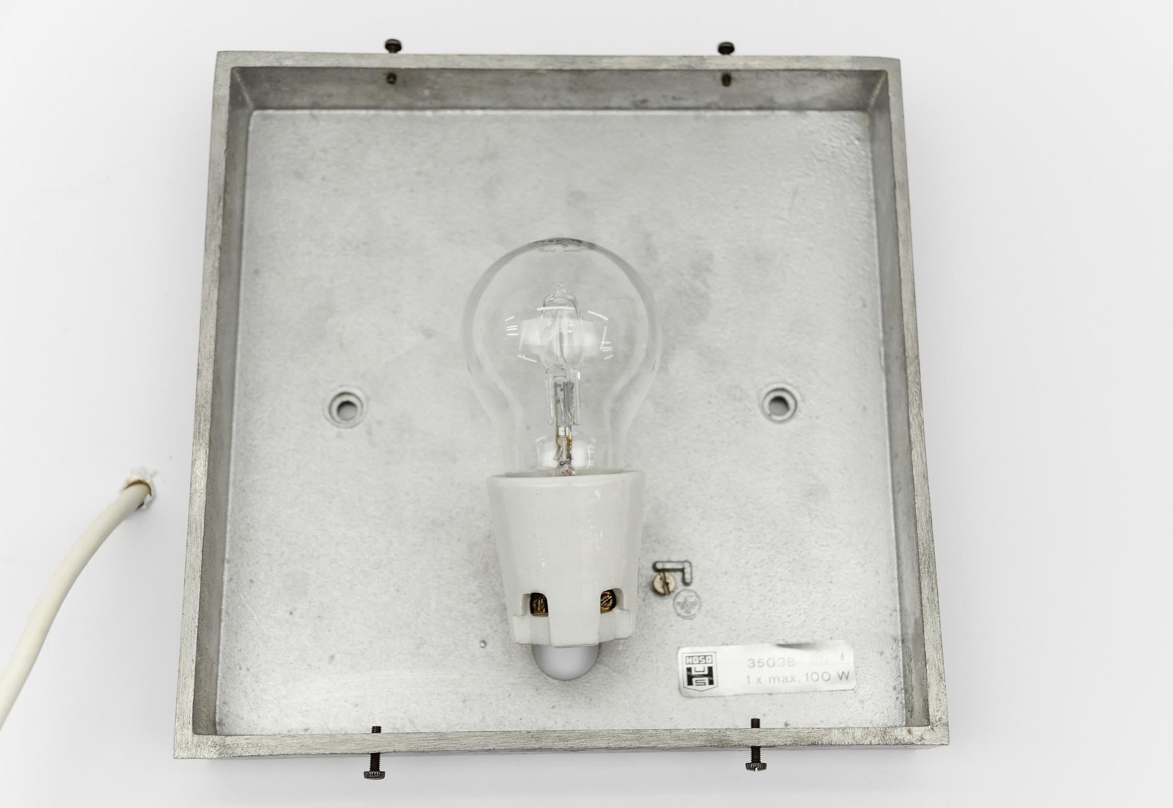 Lampe encastrée ou applique en verre 3D transparent OSOH BUR, Allemagne, années 1960 en vente 6