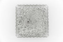OSOH BUR Clear 3D Glass Flush Mount or Wall Lamp, Germany 1960s