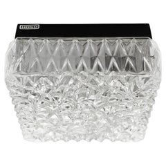 OSOH BUR Clear 3D Glass Flush Mount or Wall Lamp, Germany 1960s