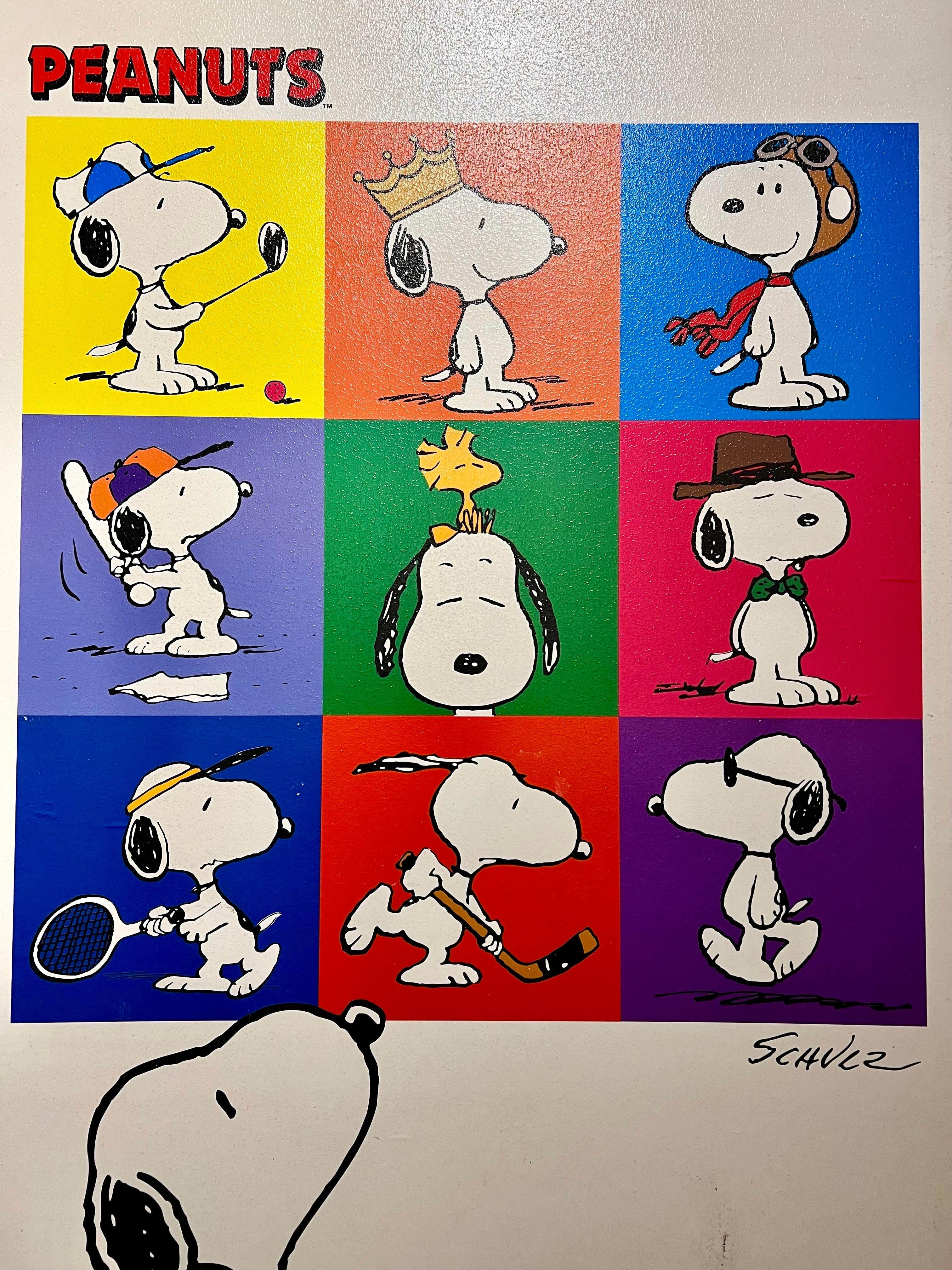 20th Century OSP Publishing Peanuts by Charles M. Schulz Snoopy Sports Framed Poster 1970's