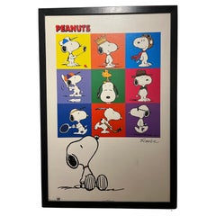 Vintage OSP Publishing Peanuts by Charles M. Schulz Snoopy Sports Framed Poster 1970's