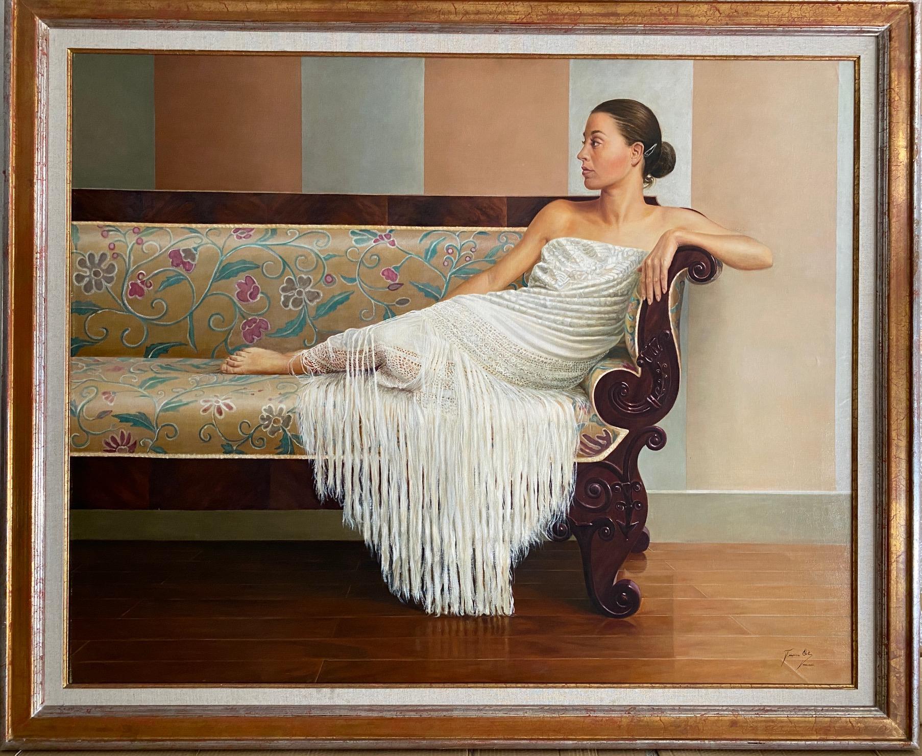 Serenity (Serenidad). Spanish Contemporary Figurative Realism. Oil on canvas - Realist Painting by Ospina Ortiz