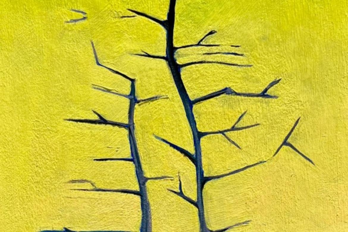 Organico moderno Osprey Nest by James Mattinson, 12x24, Oil on Wood Canvas, 2024 in vendita