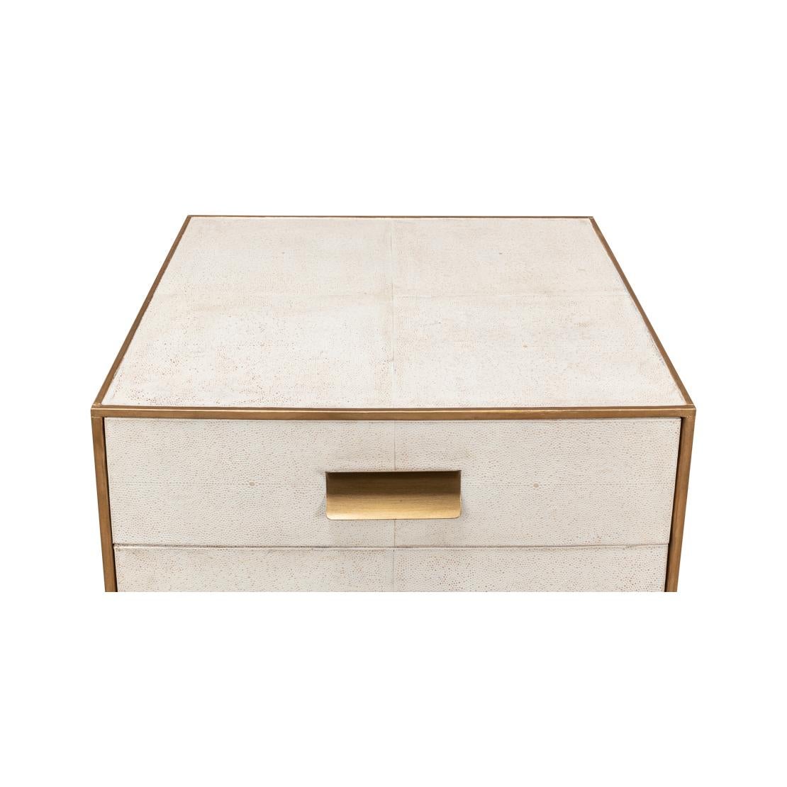 Asian Osprey White Modern End Table For Sale