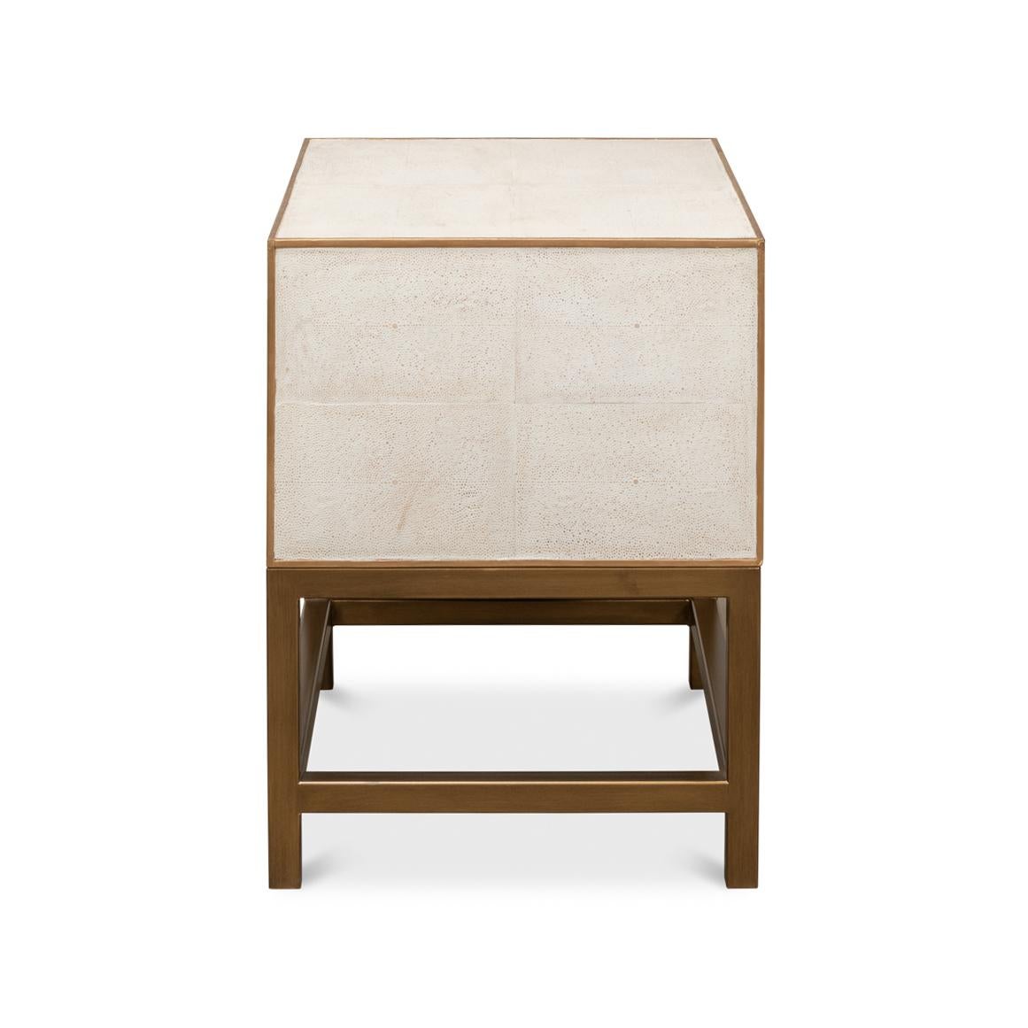 Leather Osprey White Modern End Table For Sale