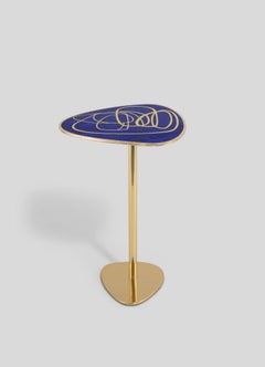 Ossa Side Table in Brass & Semi Precious Stone, Viya by Vikram Goyal