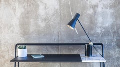 Ossau Writing Desk Brown Leather, Arabescato Marble and Metal