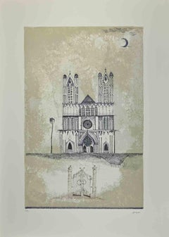 Cathedral – Lithographie von Ossi Czinner – Kathedrale – 1970