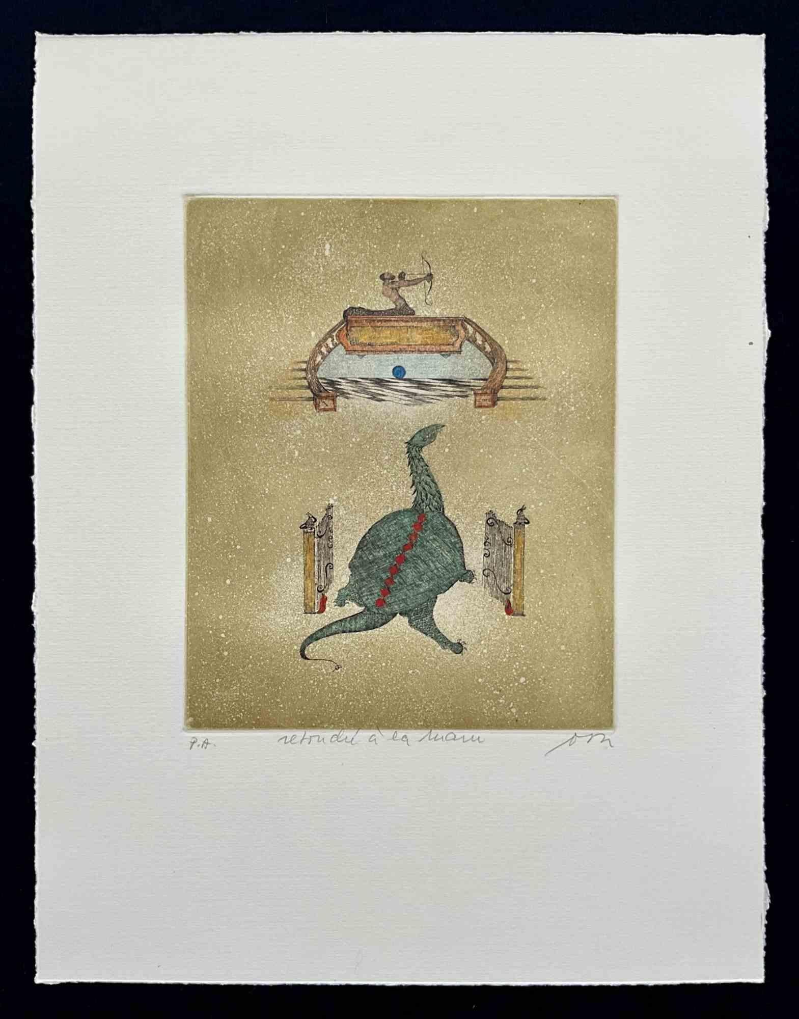 Burin engraving on Magnani-Pescia paper. Paper size 39cmx29,5cm, work size 22cmx17,5cm. Excellent condition, no defects.

OSSI CZINNER - Central European artist, graphic designer and sculptor".
Born in 1924 in Vienna to Max Czinner, a wealthy Jewish