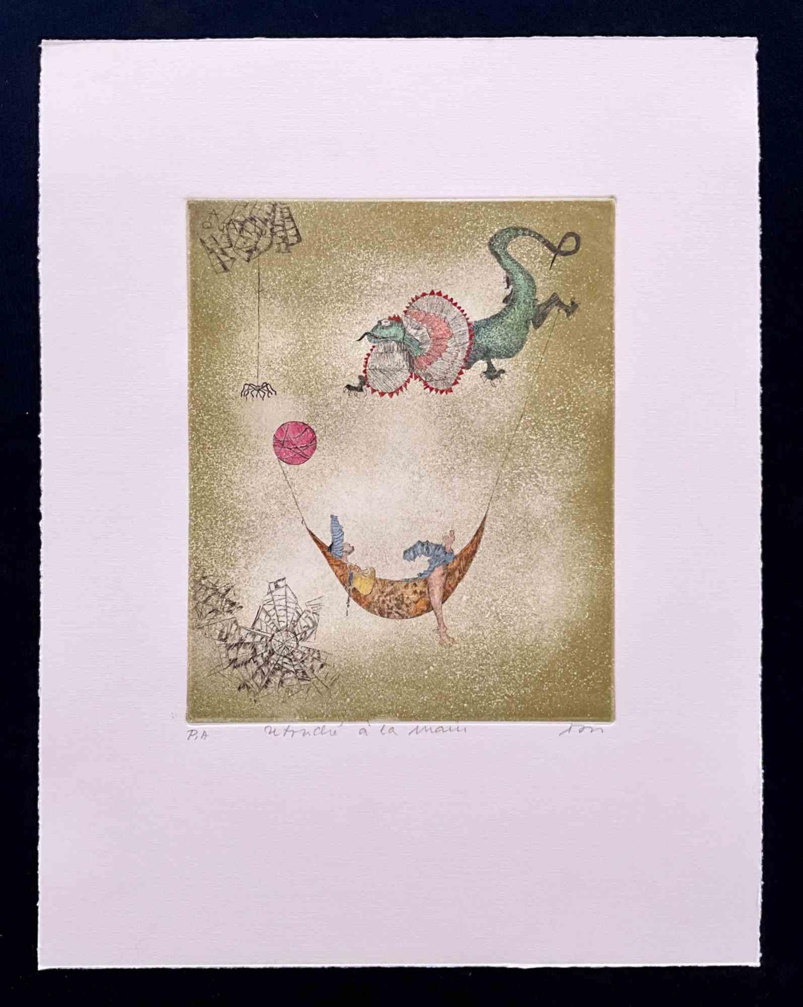 Grabado al buril sobre papel Magnani-Pescia. Tamaño del papel 39cmx29,5cm, tamaño de la obra 22cmx17,5cm. Excelente estado, sin defectos.

OSSI CZINNER - Artista, diseñador gráfico y escultor centroeuropeo".
Nacida en 1924 en Viena, hija de Max