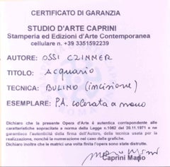 Zodiaco-Acquario - Acquaforte di Ossi Czinner - 1980