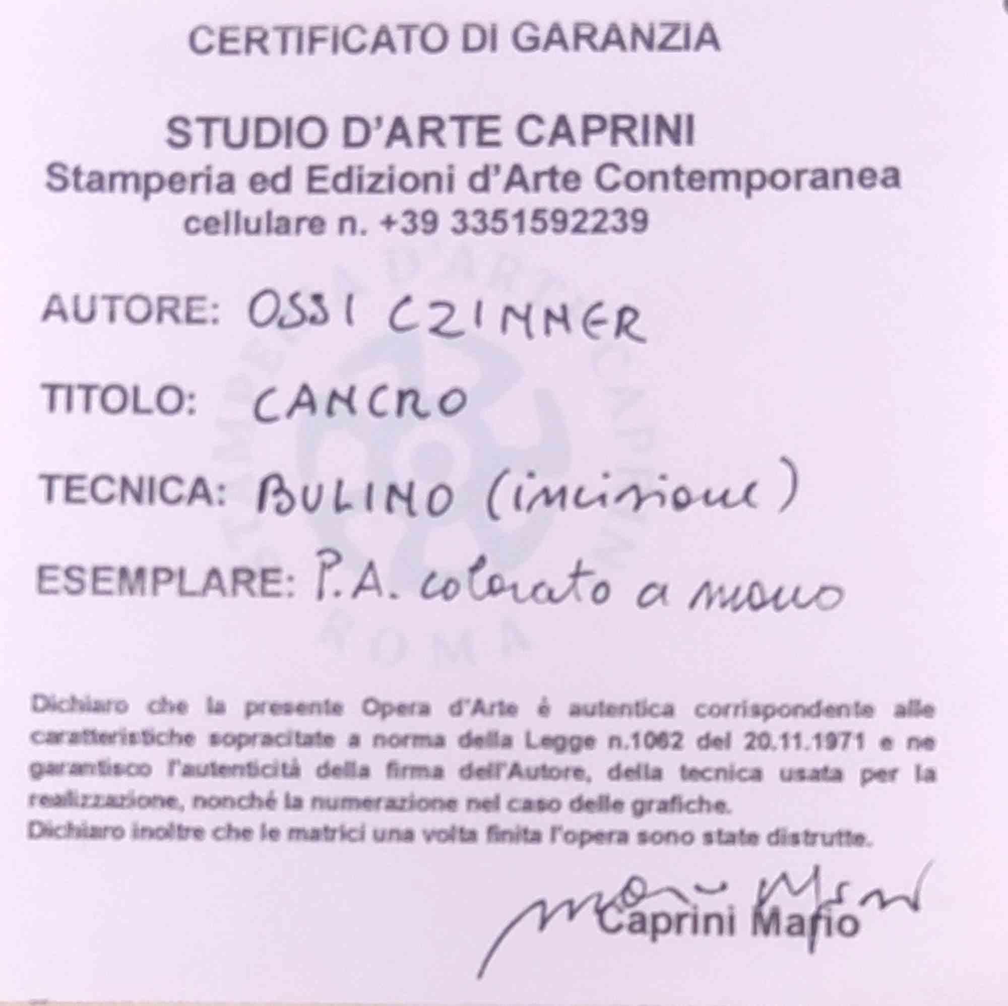 Zodiaco-Cancro - Litografía de Ossi Czinner - 1980 en venta 1