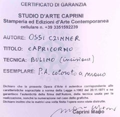 Zodiaco-Capricorno - Acquaforte di Ossi Czinner - 1980