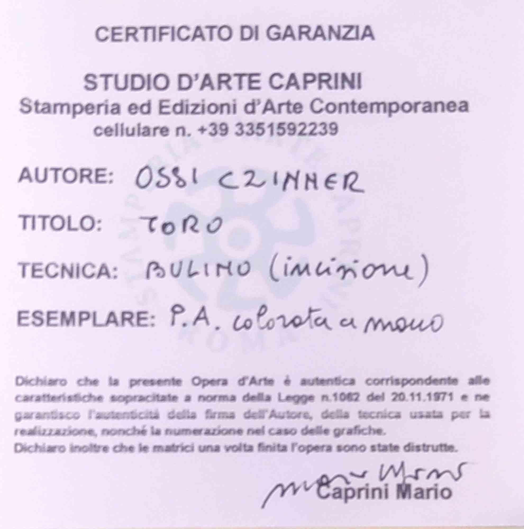 Zodiaco-Toro - Litografía de Ossi Czinner - 1980 en venta 1